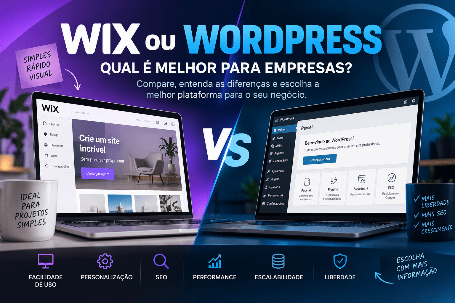 Wix ou WordPress para empresas